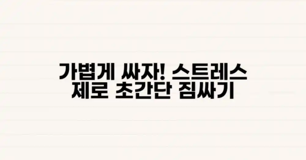 짐 무게, 스트레스 없이 싸세요.