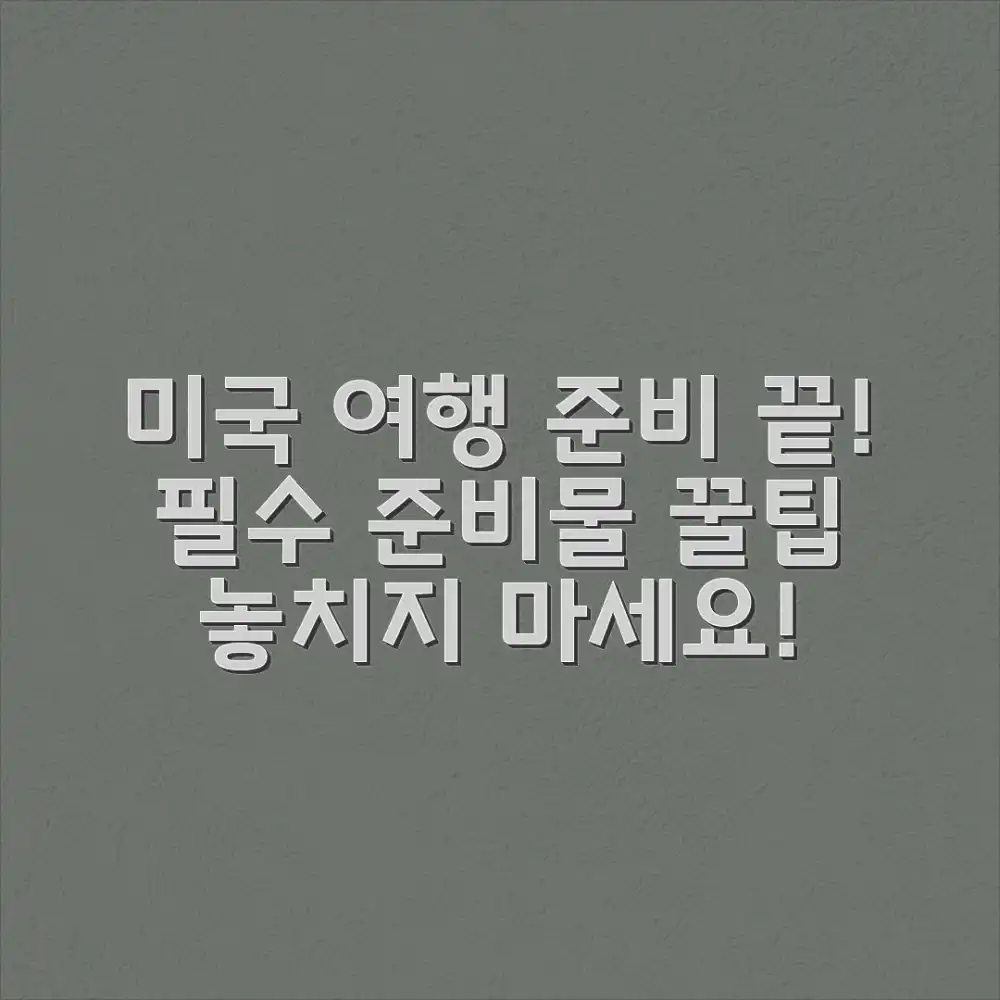 미국 여행 준비물 마스터: 핵심 여행정보