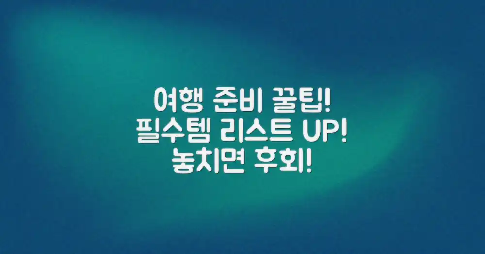 해외 여행, 무엇부터 챙길까?